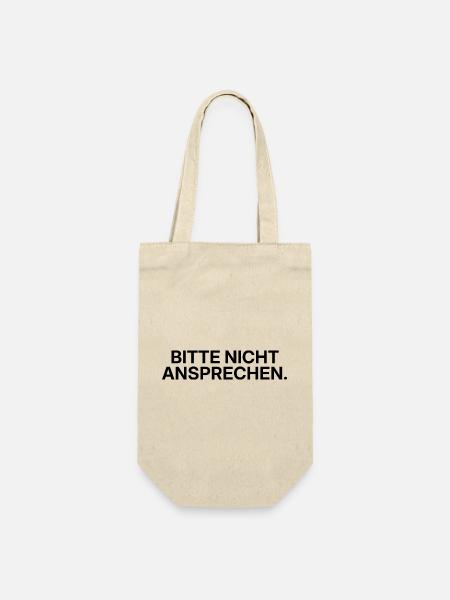 Bitte nicht ansprechen – minimalistisches Statemen - Geschenkbeutel für Flaschen - Natur