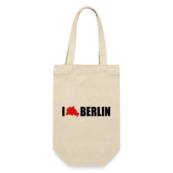 I Love Berlin - Geschenkbeutel für Flaschen - Natur - Vorne