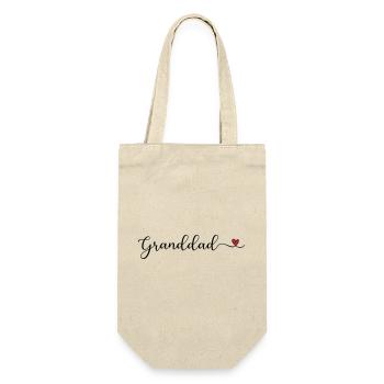 Großvater-Herz-Design - Geschenkbeutel für Flaschen - Natur - Vorne