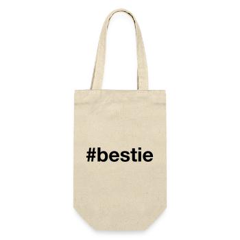 BESTIE Hashtag Best Friend Bester Freund - Gift Bag for Bottles - nature - Front
