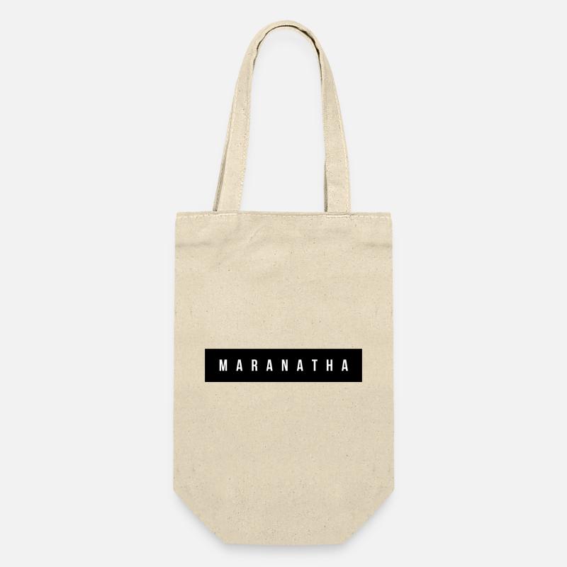Maranatha Wordmark on Bold Black - Gift Bag for Bottles - nature