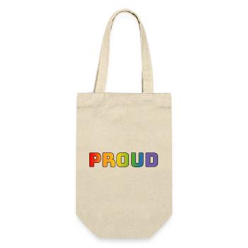 Regenbogen proud schwarz - Geschenkbeutel für Flaschen - Natur - Vorne