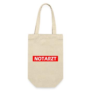 Notarzt - Geschenkbeutel für Flaschen - Natur - Vorne