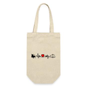 Fréquence cardiaque cardio Taureau Balance - Sac à bouteille - nature - Devant