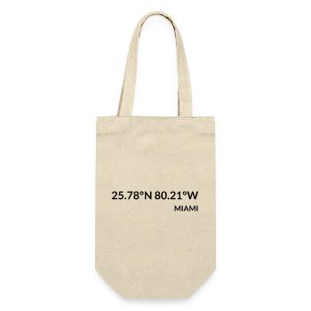 Miami Florida USA Koordinaten - Geschenkbeutel für Flaschen - Natur - Vorne