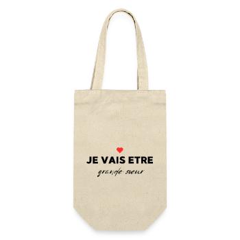 Ich werde eine große Schwester sein - Geschenkbeutel für Flaschen - Natur - Vorne
