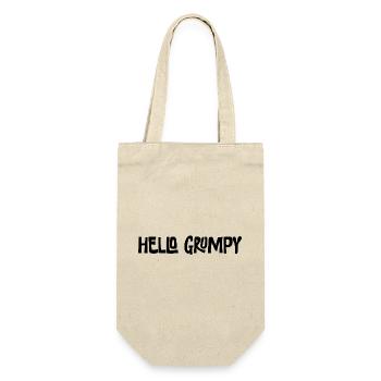Hello Grumpy Lustiger Minimal Spruch - Sac à bouteille - nature - Devant