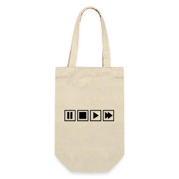 Retro Fernbedienung  Tasten Oldschool Minimalist - Geschenkbeutel für Flaschen - Natur - Vorne