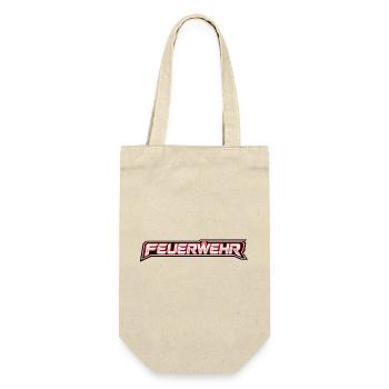 Feuerwehr Neon-Schriftzug - Geschenkbeutel für Flaschen - Natur - Vorne