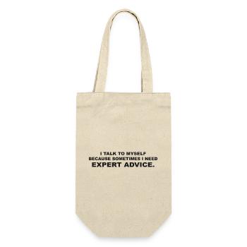 Ich rede mit mir selbst, weil ich manchmal Experten brauche - Geschenkbeutel für Flaschen - Natur - Vorne