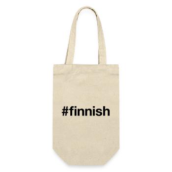 FINNISH Hashtag Finland Finnisch Finnland - Geschenkbeutel für Flaschen - Natur - Vorne