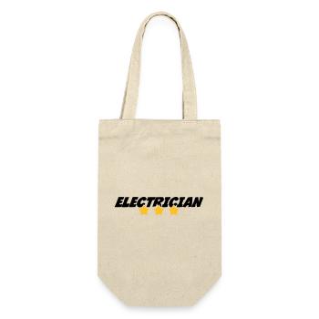 Elektriker / Elektrizität / Arbeit / Job - Geschenkbeutel für Flaschen - Natur - Vorne