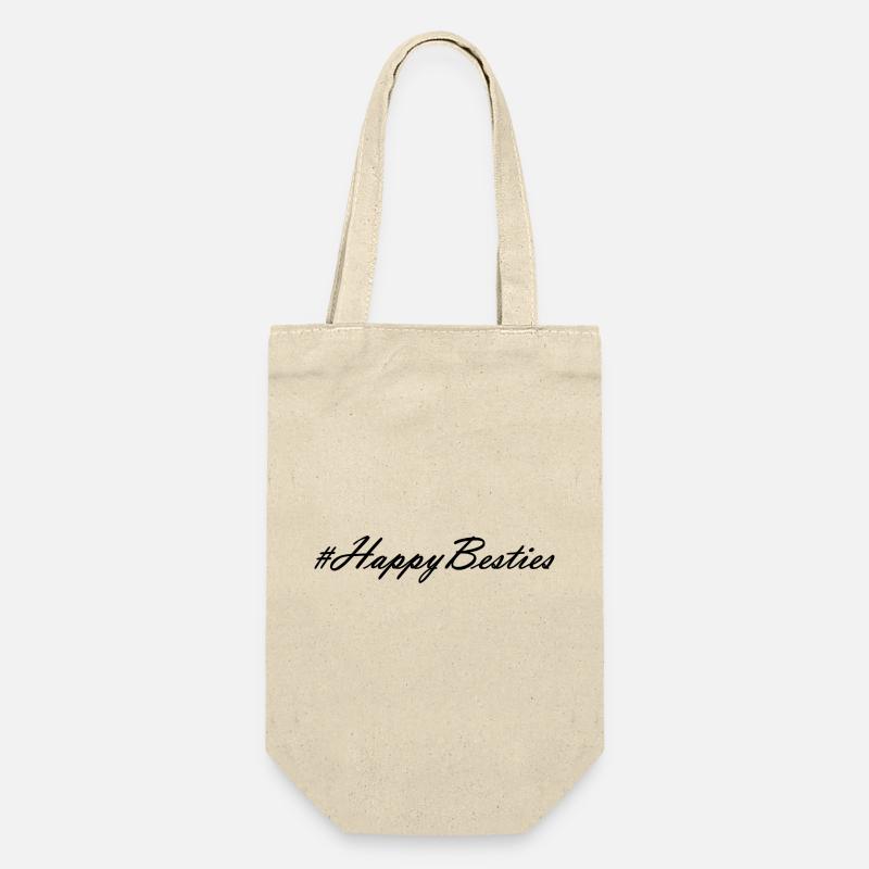 Happy Besties - Geschenkbeutel für Flaschen - Natur