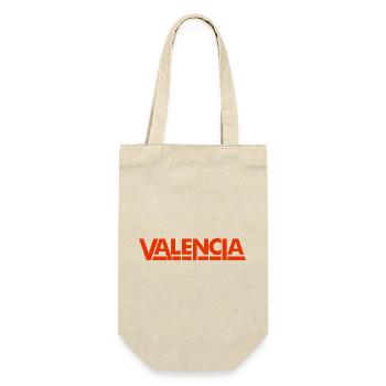 Valencia Spanien Schriftzug Design - Geschenkbeutel für Flaschen - Natur - Vorne