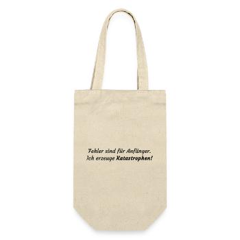 Fehler sind für Anfänger ... - Lustiger Spruch - Geschenkbeutel für Flaschen - Natur - Vorne