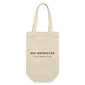 SEX INSTRUCTOR - Gift Bag for Bottles - nature - Front