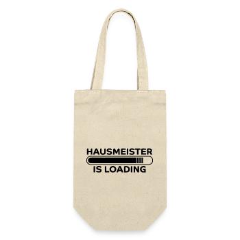 Hausmeister Spruch Lustiges Hausmeister Geschenk - Geschenkbeutel für Flaschen - Natur - Vorne