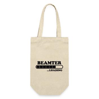 Beamter Spruch Verbeamtung Büro Beamten Geschenk - Geschenkbeutel für Flaschen - Natur - Vorne