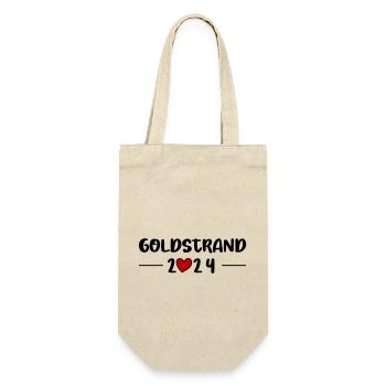 Goldstrand 2024 Herz Reise - Geschenkbeutel für Flaschen - Natur - Vorne