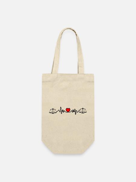 Herzfrequenz-Cardio-Skala - Geschenkbeutel für Flaschen - Natur