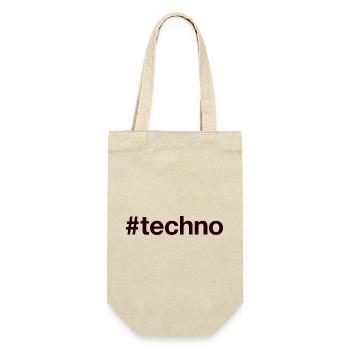 TECHNO Hashtag - Geschenkbeutel für Flaschen - Natur - Vorne