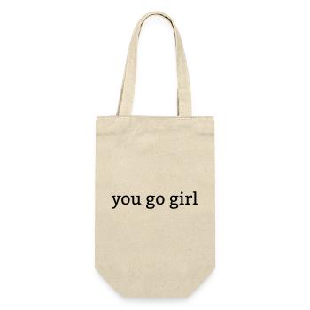 you go girl – You can do it, girl! - Gift Bag for Bottles - nature - Front