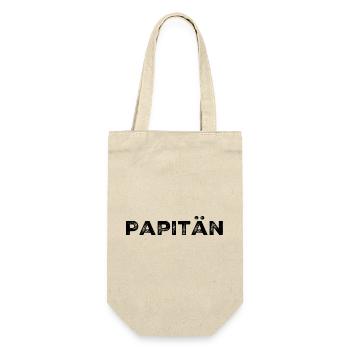 Papitän Vatertag bester Papa Anker - Geschenkbeutel für Flaschen - Natur - Vorne