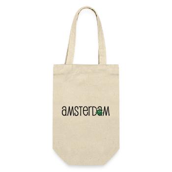 Amsterdam - Cannabis - Weed - Geschenkbeutel für Flaschen - Natur - Vorne