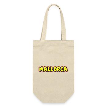Mallorca Schriftzug - Geschenkbeutel für Flaschen - Natur - Vorne
