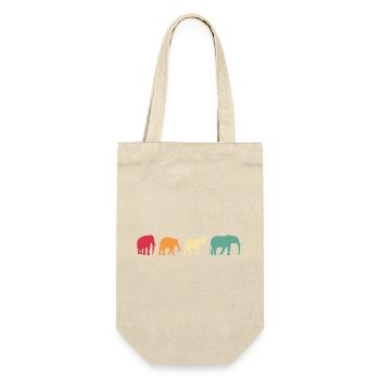 Elefant Vintage Geschenk Afrika - Geschenkbeutel für Flaschen - Natur - Vorne