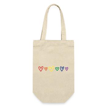 Hearts rainbow - Geschenkbeutel für Flaschen - Natur - Vorne