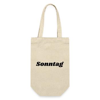 Sonntag Schriftzug - Geschenkbeutel für Flaschen - Natur - Vorne