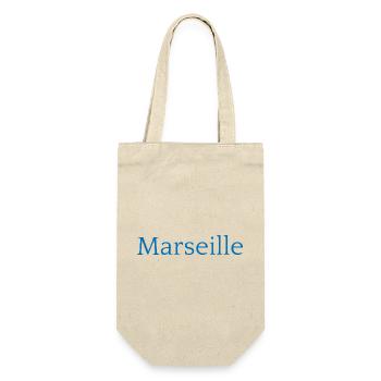 Marseille, France Conception typographique - Sac à bouteille - nature - Devant