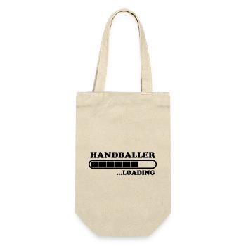 Handball Spruch Sport Lustiges Handballer Geschenk - Geschenkbeutel für Flaschen - Natur - Vorne