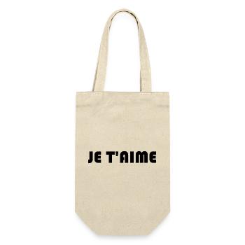 ICH LIEBE DICH. PAAR. GERADE VERHEIRATET. Junggesellinnenabschied - Geschenkbeutel für Flaschen - Natur - Vorne