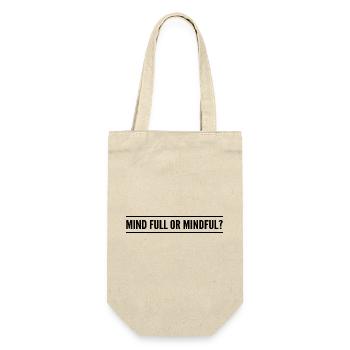 Geistig voll oder achtsam? - Geschenkbeutel für Flaschen - Natur - Vorne