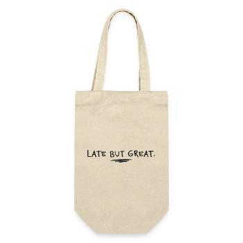 Late but great – Minimalist saying with humor - Gift Bag for Bottles - nature - Front