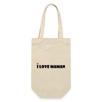 ICH LIEBE MAMA. MAMA LIEBTE ES. MAMA. MUTTERTAG. - Geschenkbeutel für Flaschen - Natur - Vorne