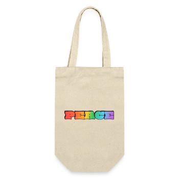 Regenbogenfrieden - Geschenkbeutel für Flaschen - Natur - Vorne