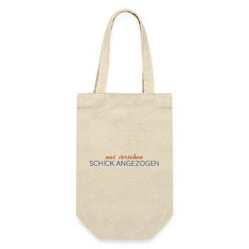 Aus Versehen schick angezogen – Statement - Geschenkbeutel für Flaschen - Natur - Vorne