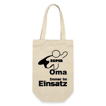 Super Oma Geschenk - Geschenkbeutel für Flaschen - Natur - Vorne