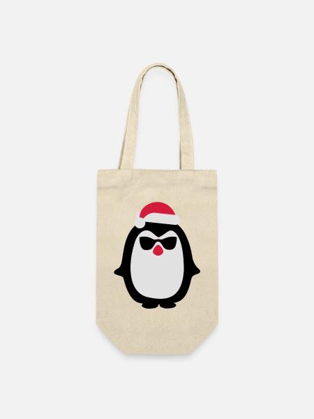 Santa penguin - Gift Bag for Bottles - nature
