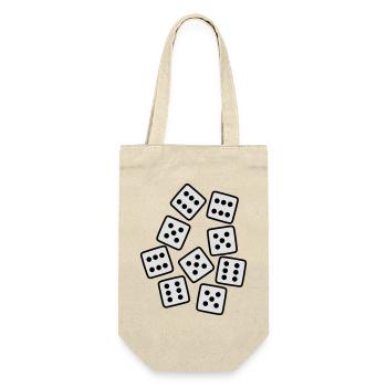 Dice - 50 years Birthday - Gift Bag for Bottles - nature - Front