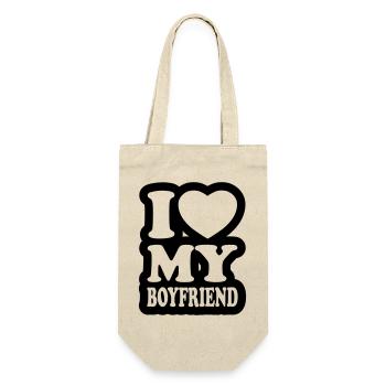 I love my boyfriend - J'aime mon ami - Sac à bouteille - nature - Devant