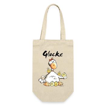 Glückliche Glucke - Geschenkbeutel für Flaschen - Natur - Vorne