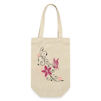 Flowers with filigree floral ornament. Feminine. - Gift Bag for Bottles - nature - Front