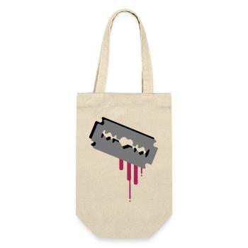 Razor blade with heart and blood - Gift Bag for Bottles - nature - Front