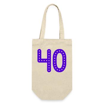 40 YEARS. 40th ANNIVERSARY. BIRTHDAY 40 YEARS. 40 - Gift Bag for Bottles - nature - Front