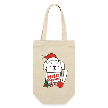 Pfotschafter Christmas - Nikolaus Hund - Gift Bag for Bottles - nature - Front