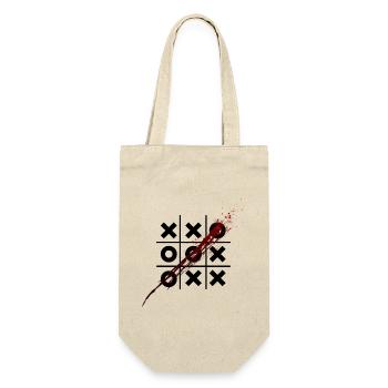 Tic Tac Toe - Geschenkbeutel für Flaschen - Natur - Vorne